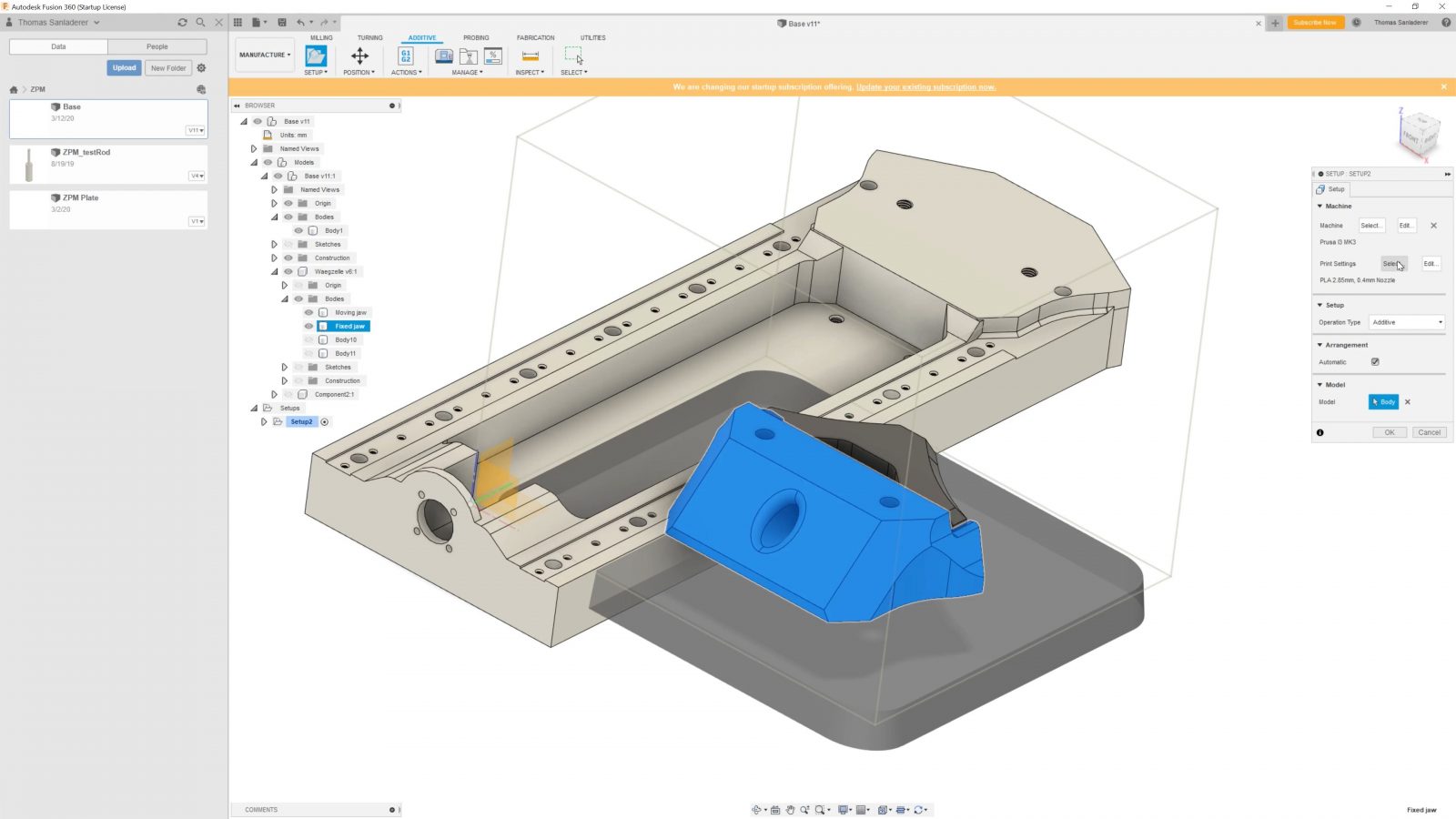 slicer for fusion 360 switch axis