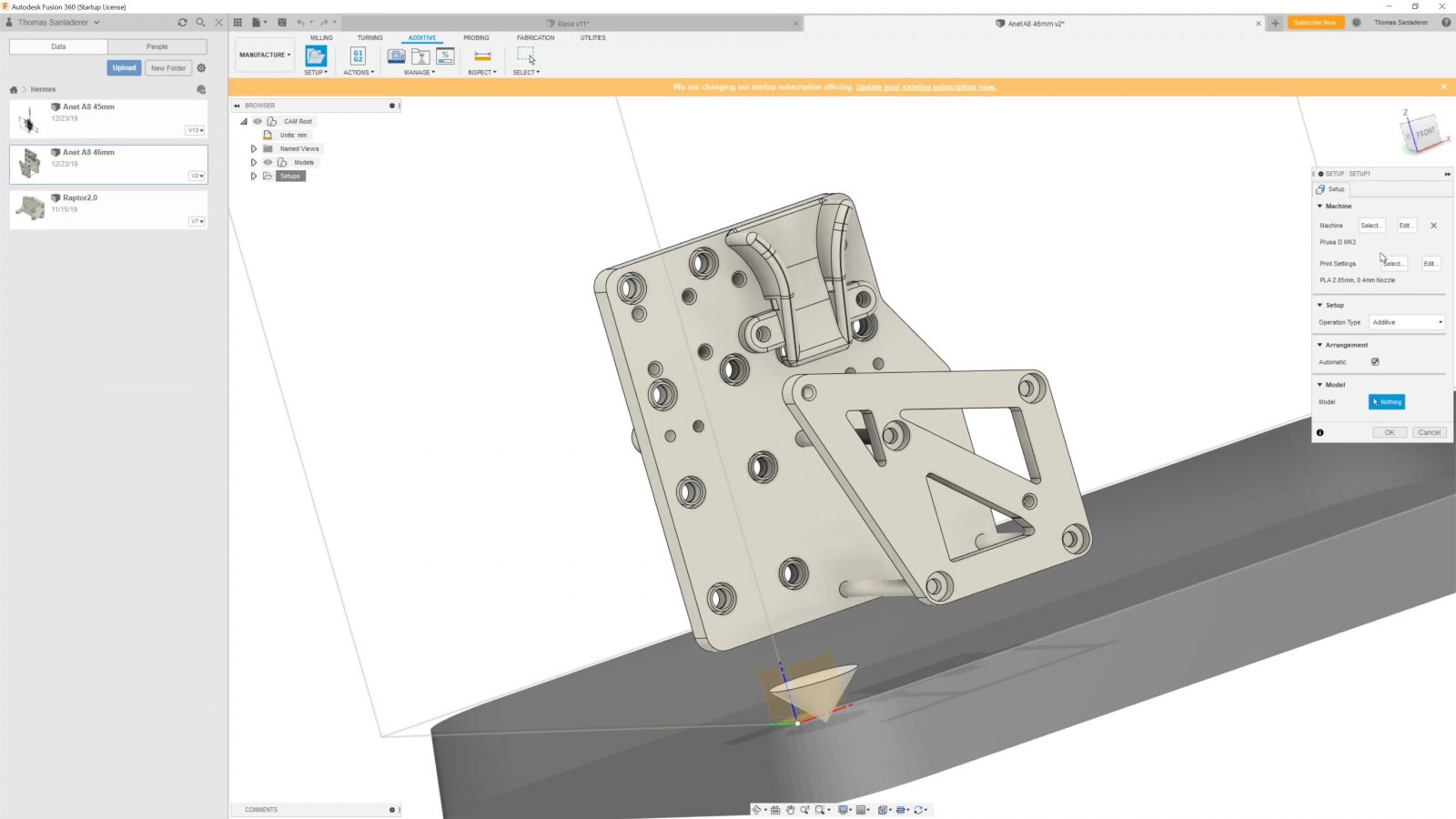 failed to open slicer for fusion 360